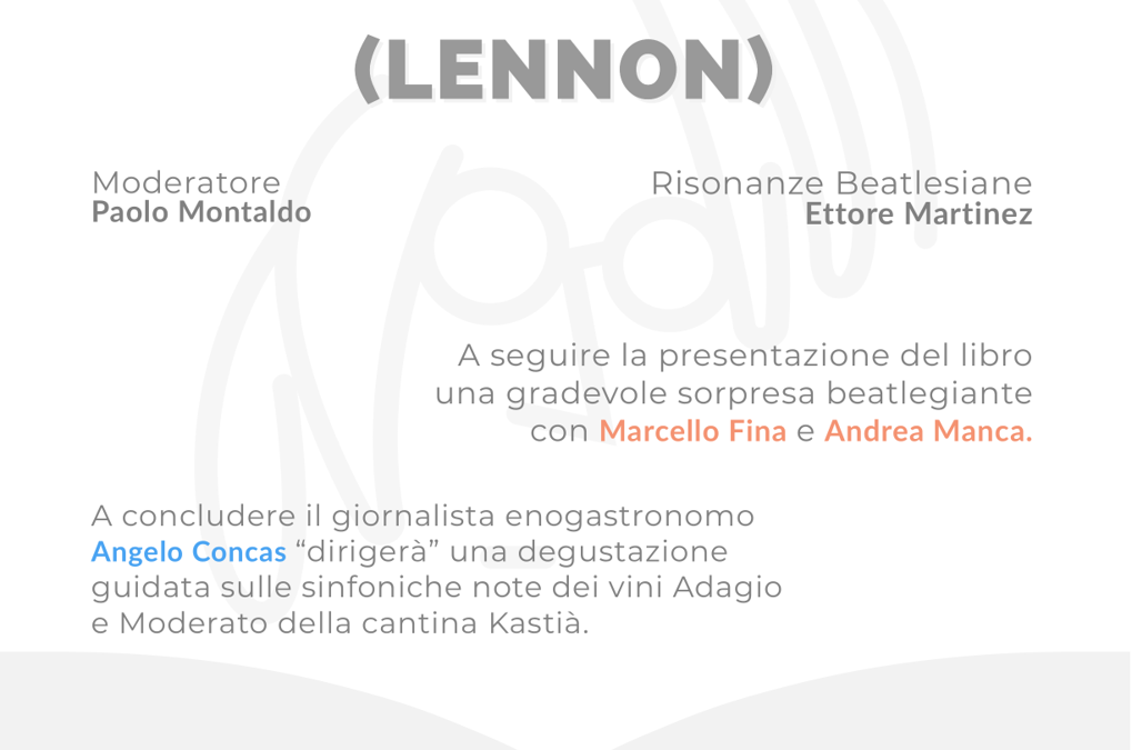 IL MAGGIO DEI LIBRI – Presentazione del Romanzo “Me & John (Lennon)” di Francesco di Bruno